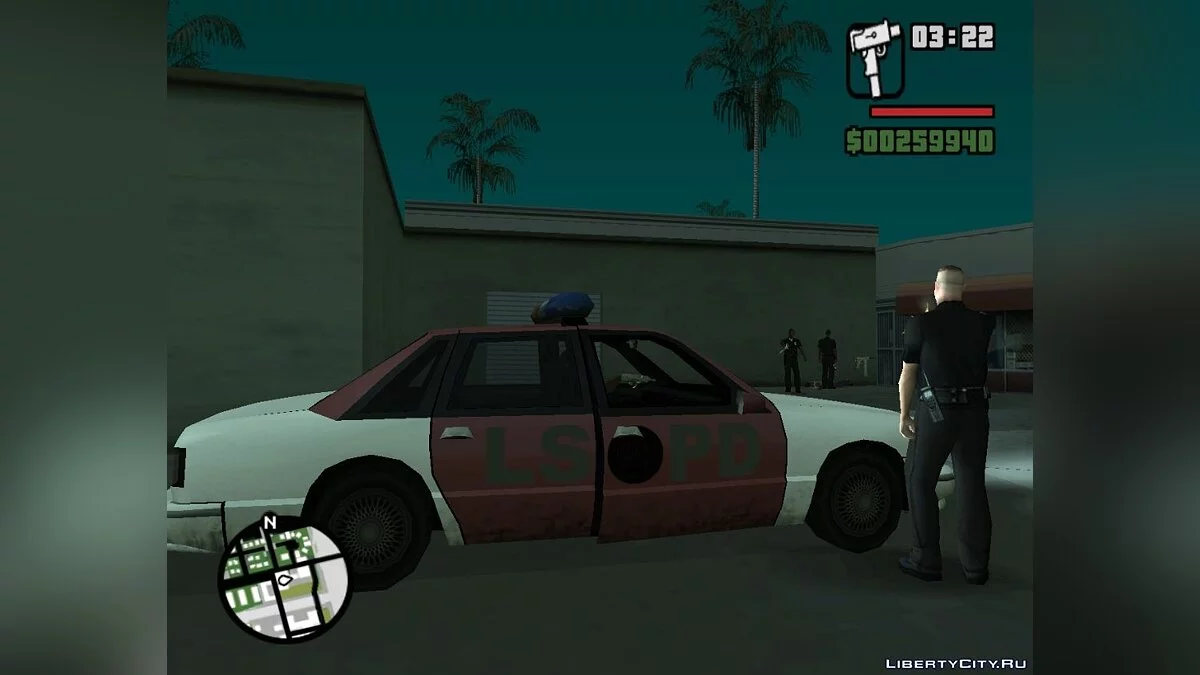 Ruder und Polizei auf der Straße der kaputten Lampen / GTA San Andreas