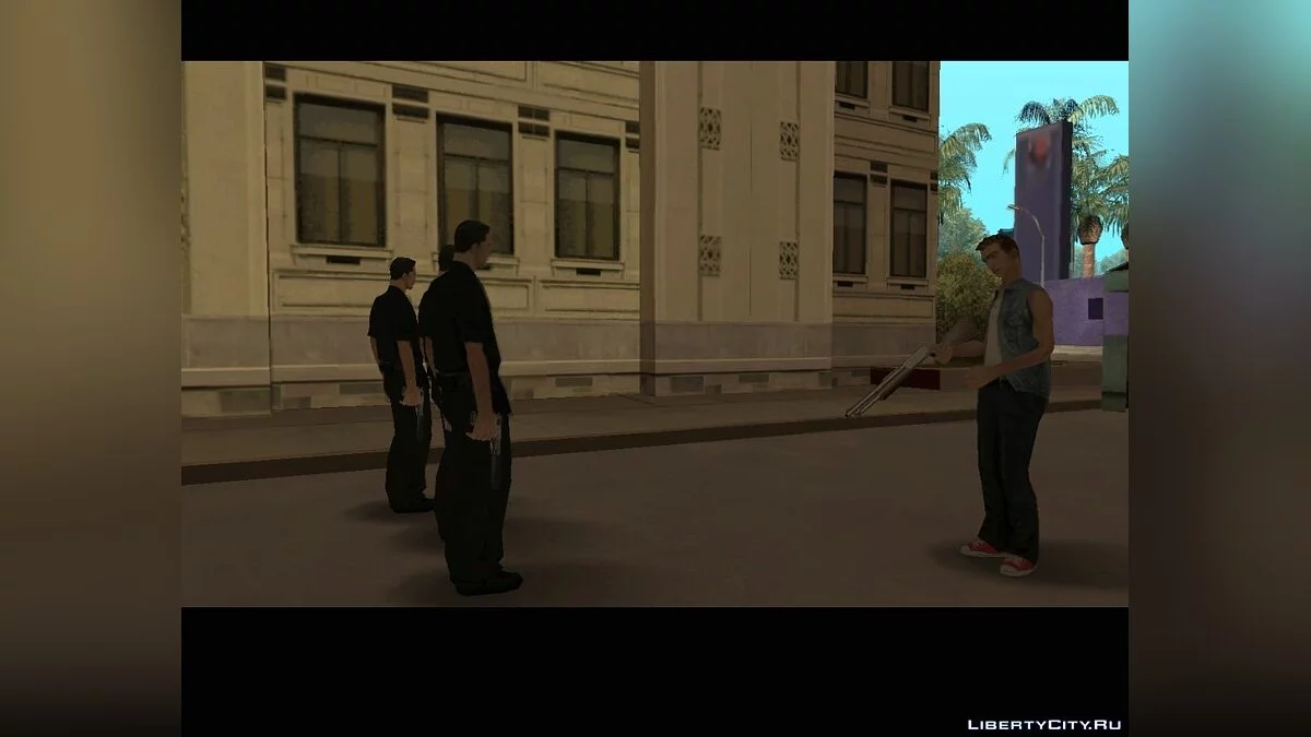 Ruder und Polizei auf der Straße der kaputten Lampen / GTA San Andreas