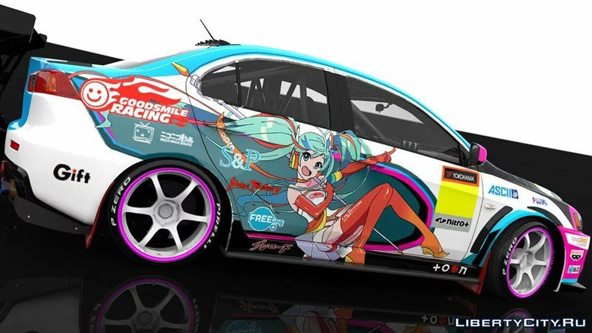 2008 Mitsubishi Lancer Evolution X Mit Racing Miku 2016 Itasha / GTA San Andreas
