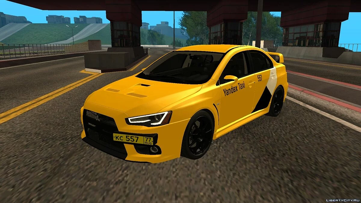 Mitsubishi Lancer Evolution 10 “Yandex Taxi” (Amarillo) / GTA San Andreas