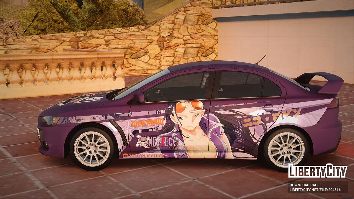 Mitsubishi Lancer Evo X Itasha Nico Robin / GTA San Andreas