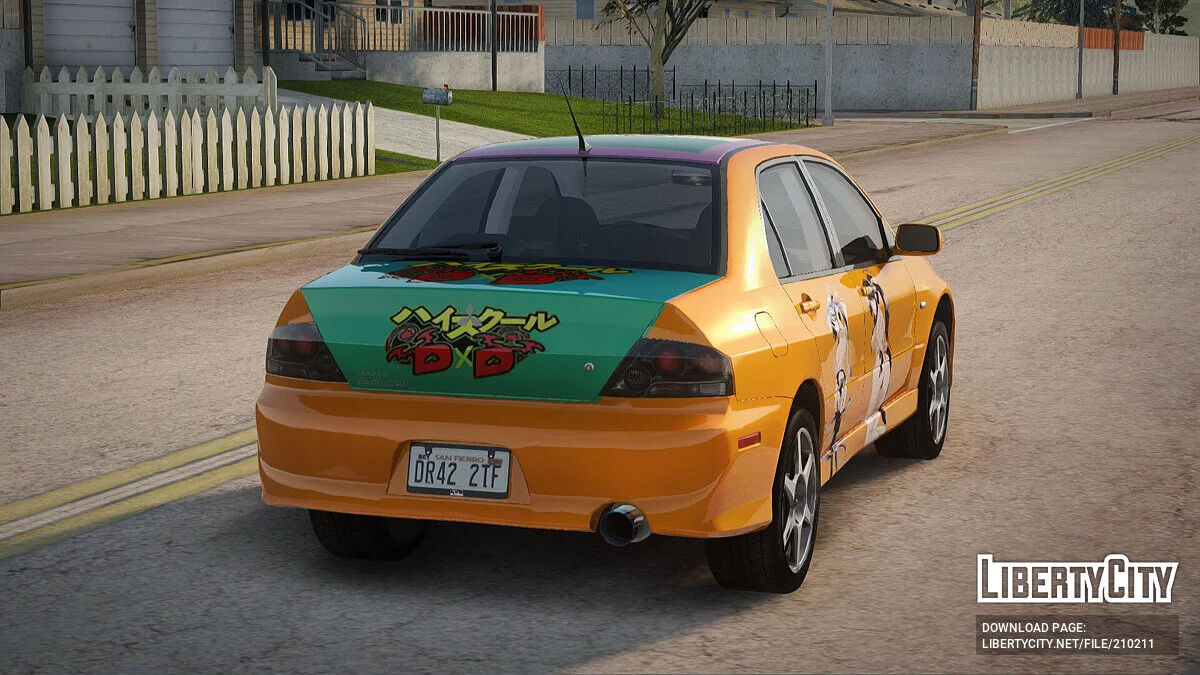 Mitsubishi Lancer Evo 8 High School DxD Itasha / GTA San Andreas