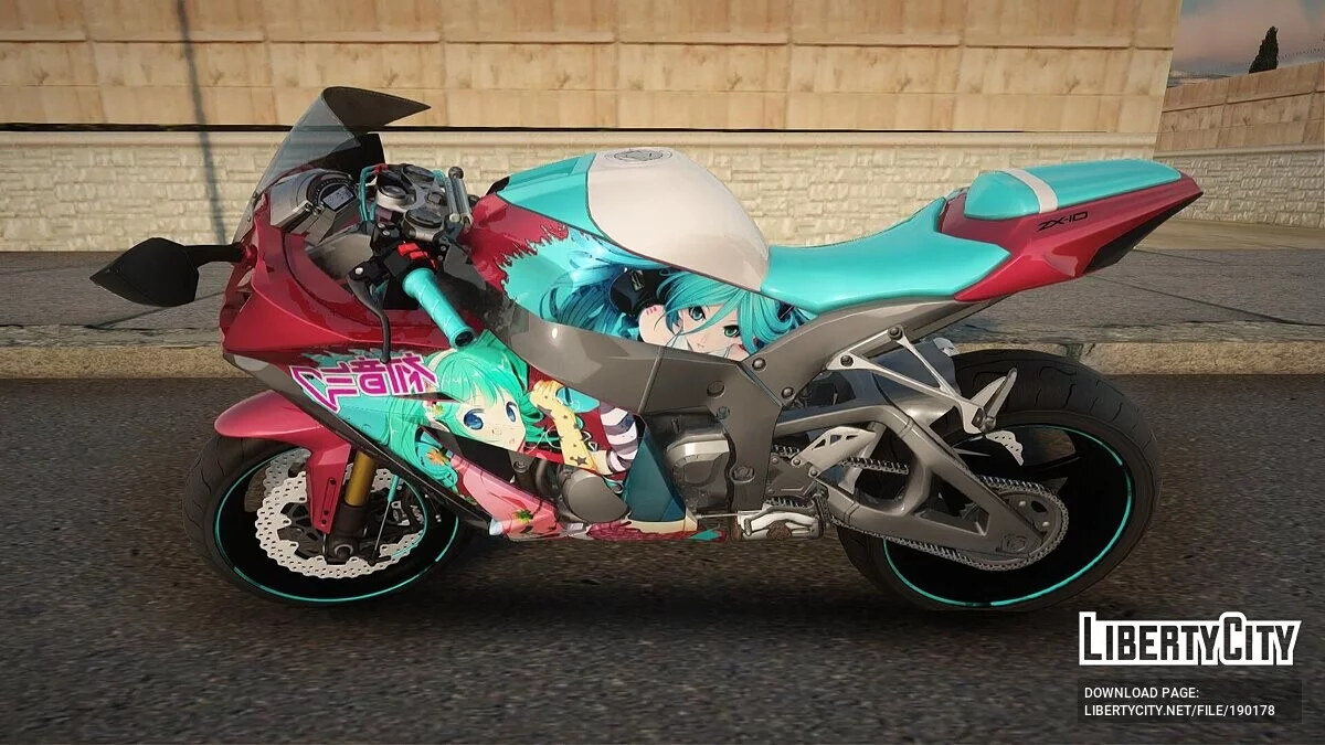 Kawasaki Ninja ZX-10 Hatsune Miku Itansha / GTA San Andreas