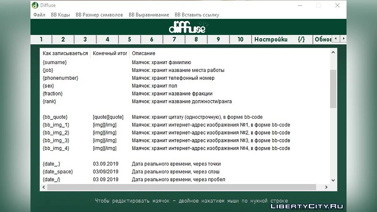 Diffuse - Out-of-Game Binder for Reports (SAMP) / GTA San Andreas