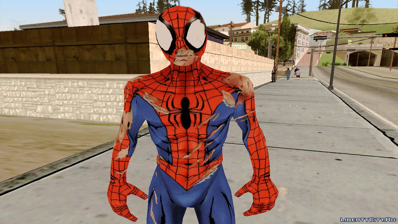 Download Spiderman in damaged suit for GTA San Andreas