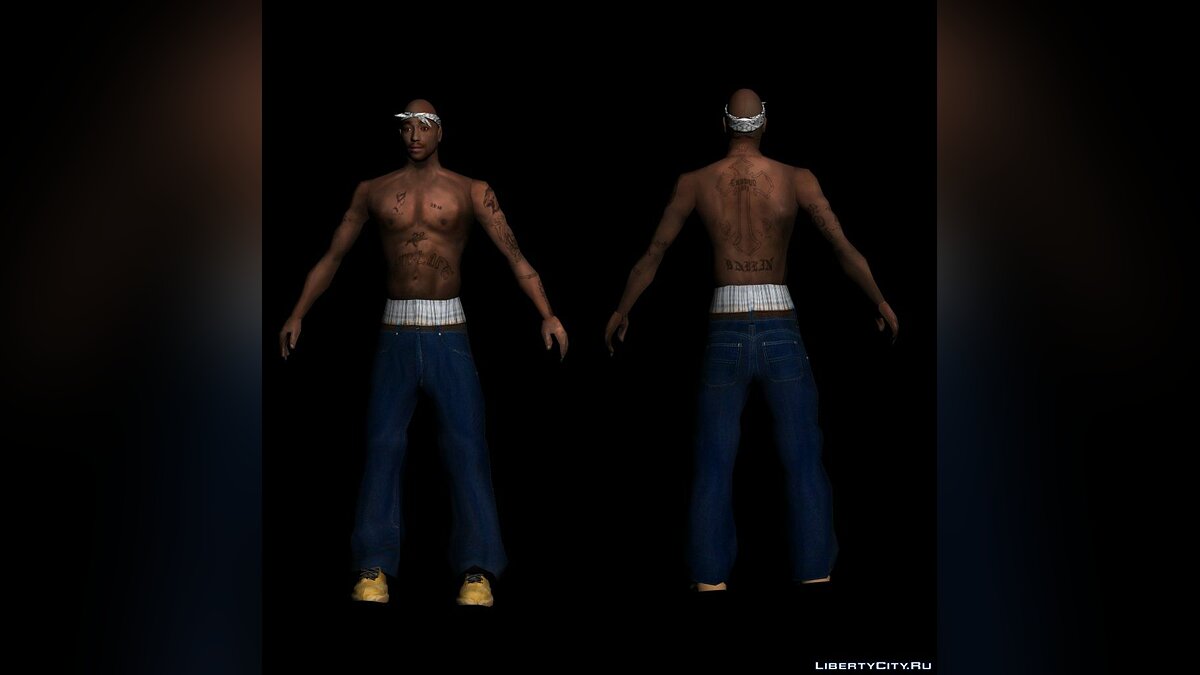 Tupac Body Tattoos Slim body only at Grand Theft Auto: San Andreas Nexus -  Mods and community