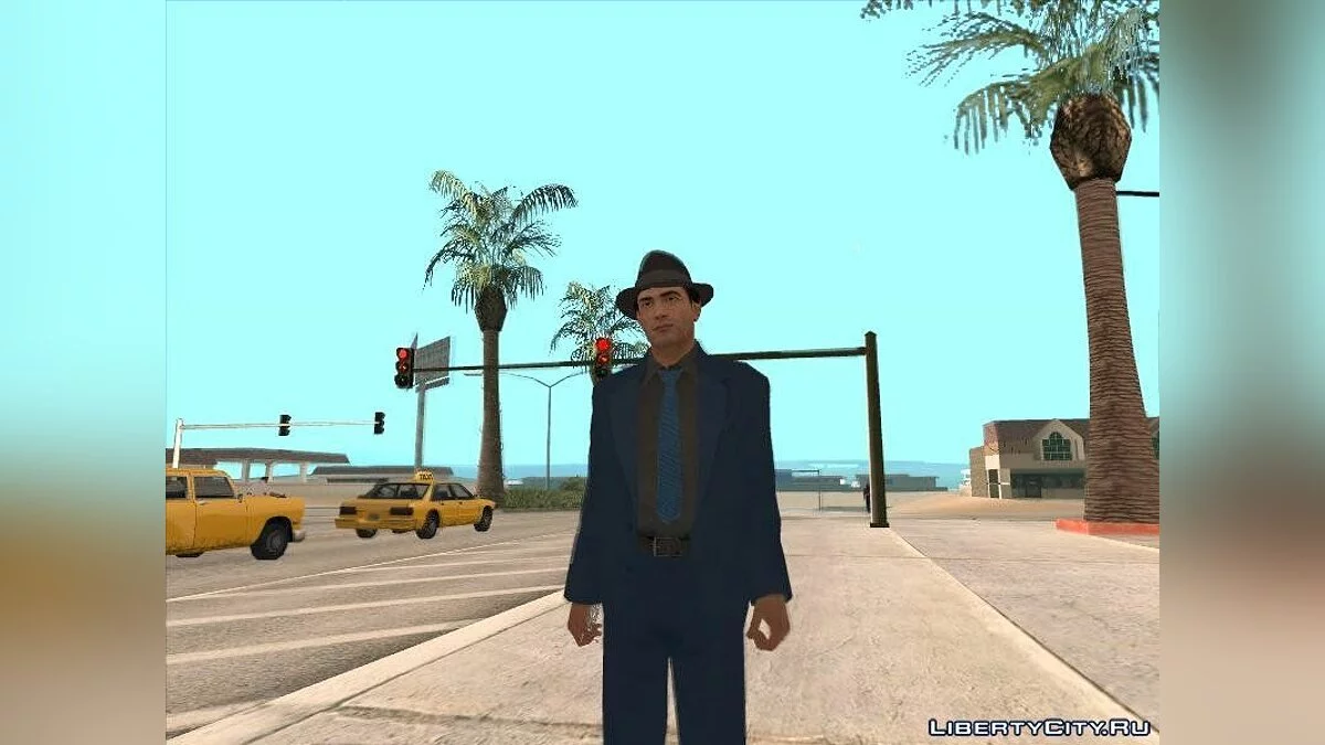 穿蓝色西装的《黑手党2》中的维托·斯卡莱塔 / GTA San Andreas