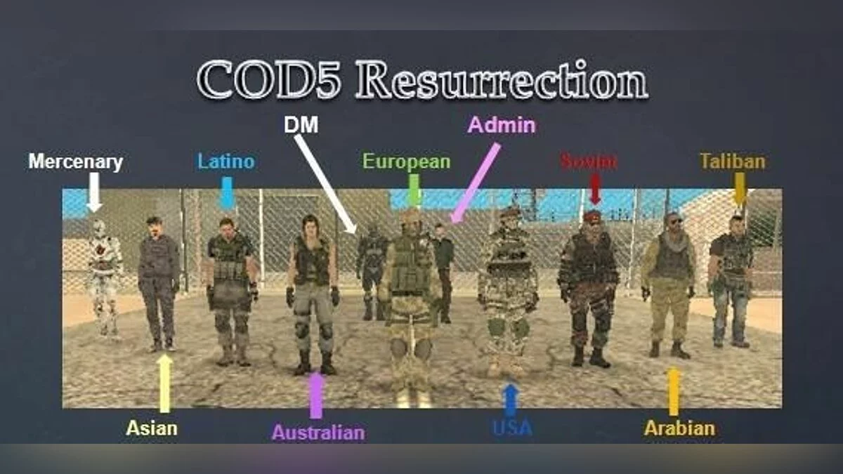 COD5 Resurrection Skins Pack / GTA San Andreas