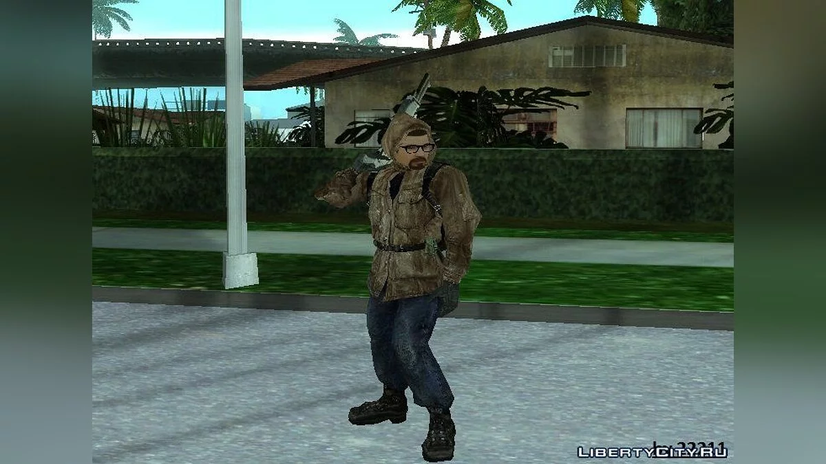 Гордон Фримен в костюме сталкера / GTA San Andreas