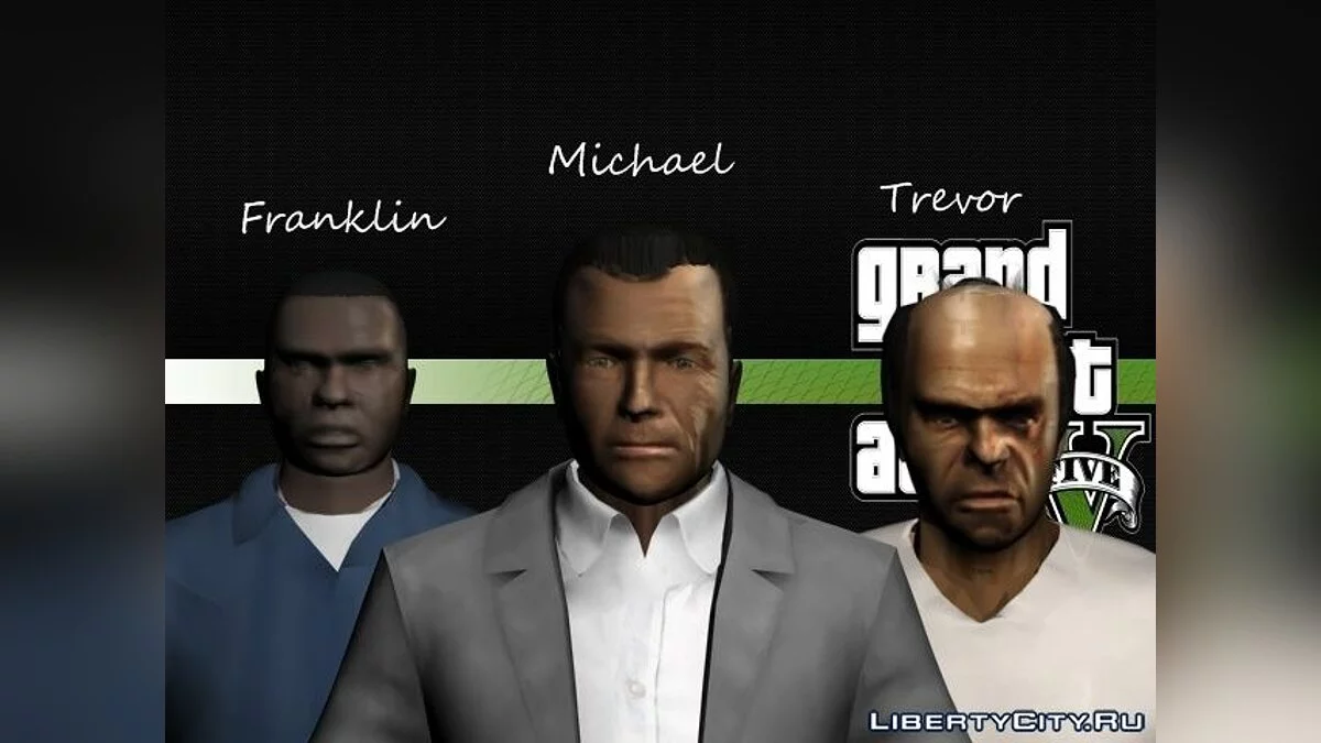 Franklin, Michael et Trevor de GTA 5 / GTA San Andreas