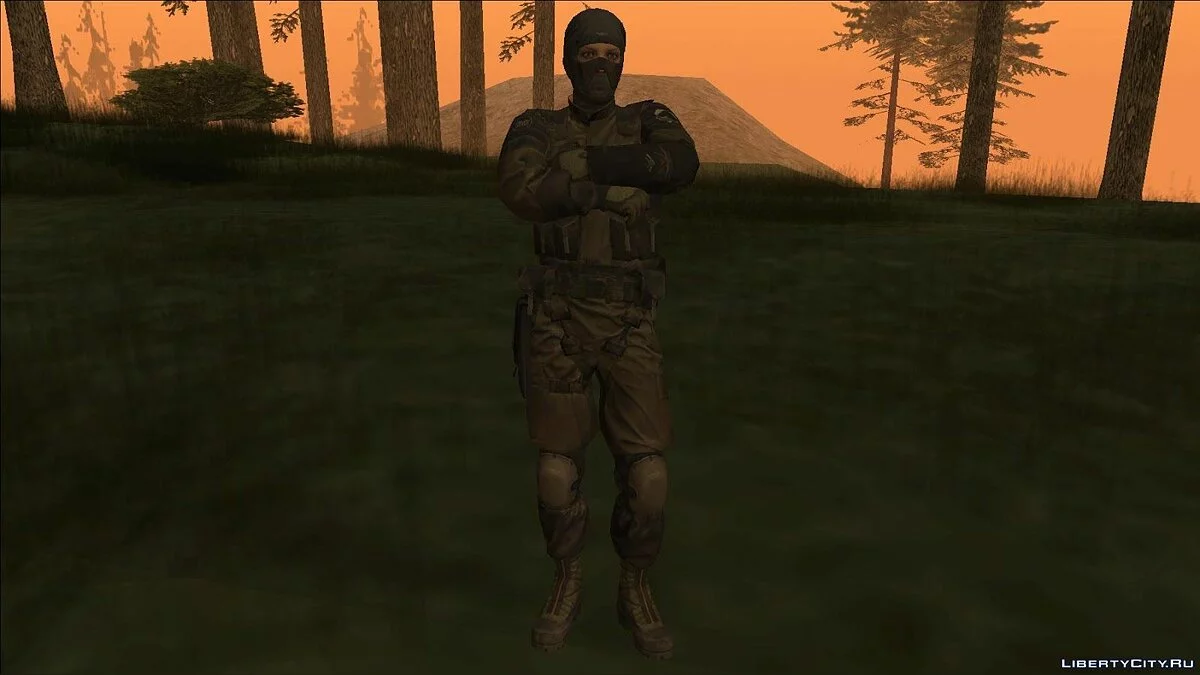 Metal Gear Solid V The Phantom Pain Masked olive camos Laughing Wallaby / GTA San Andreas
