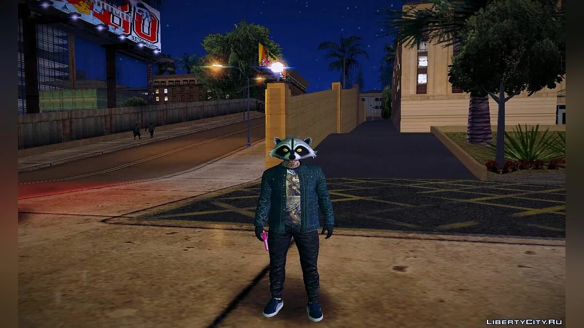 جلد عشوائي في GTA أونلاين مع قناع الراكون / جي تي إيه سان أندرياس