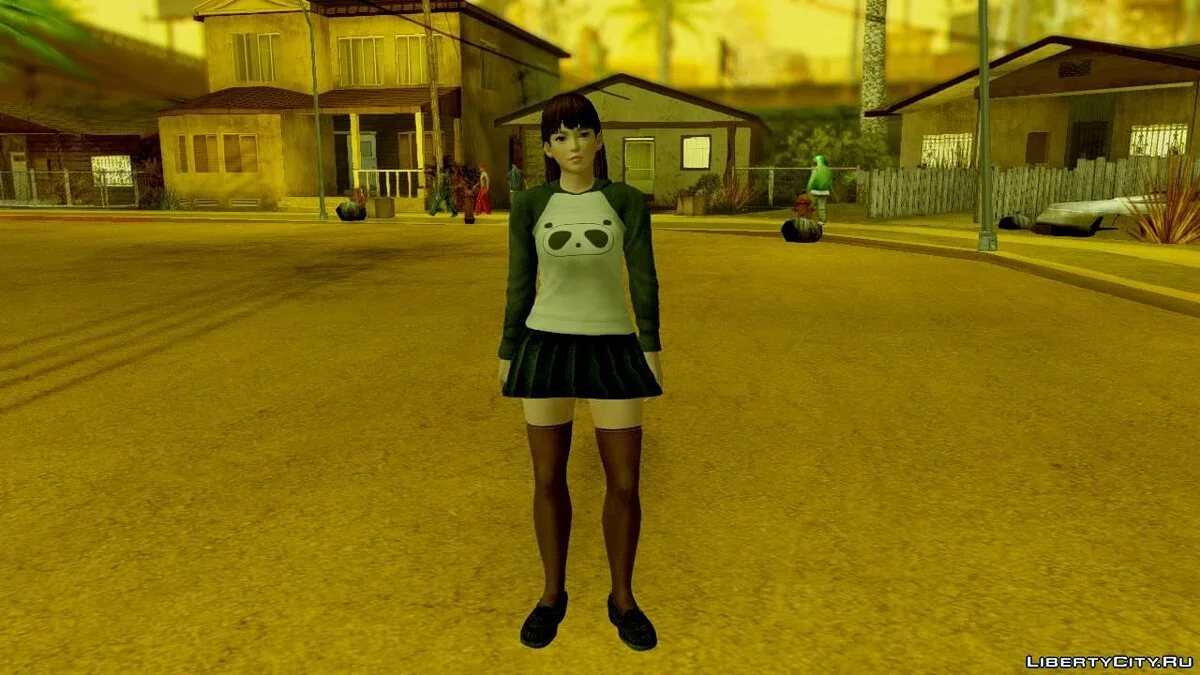 Camisa de Panda Lei Fang de Dead Or Alive 5 LR com Cabelo Longo / GTA San Andreas