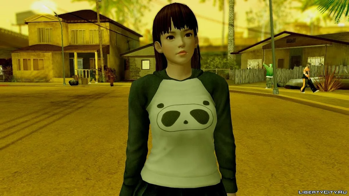 Camisa de Panda Lei Fang de Dead Or Alive 5 LR com Cabelo Longo / GTA San Andreas