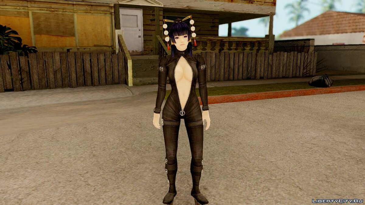 Download Dead Or Alive 5 LR Nyotengu Black Leather for GTA San Andreas