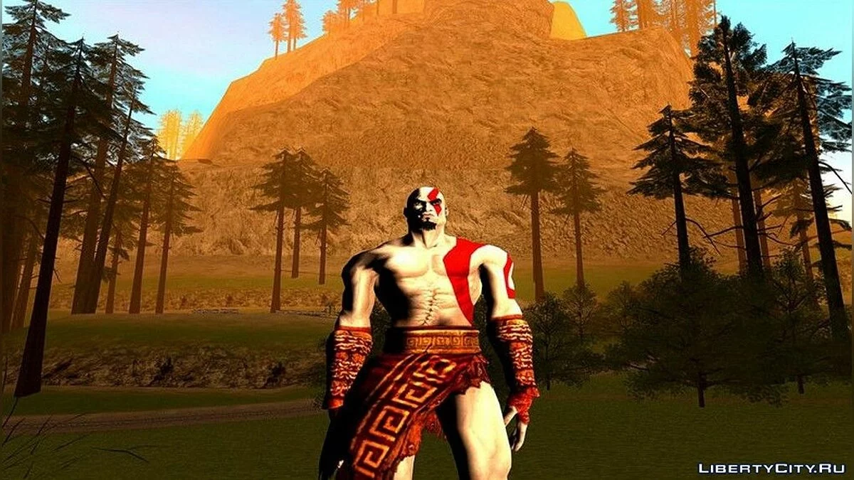 Kratos aus dem Spiel God Of War 2 / GTA San Andreas