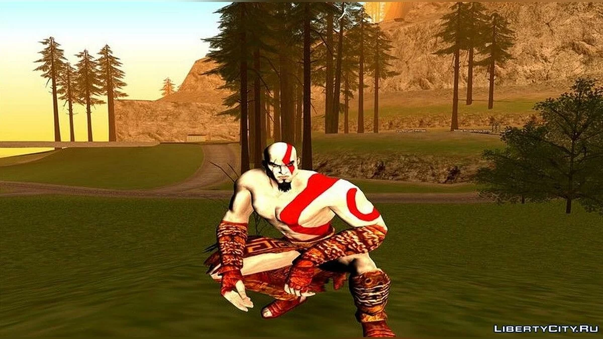 Kratos aus dem Spiel God Of War 2 / GTA San Andreas