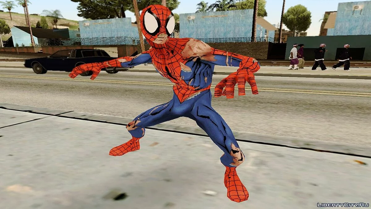 Spider-Man dalam kostum yang rusak / GTA San Andreas