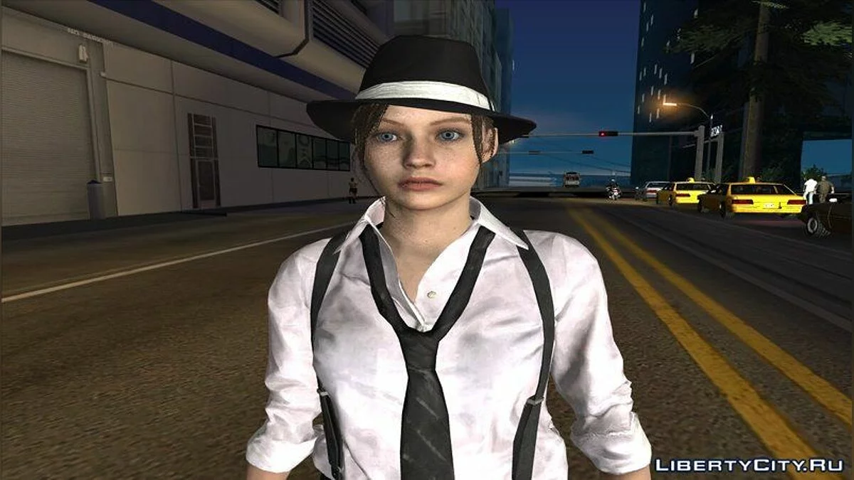 Claire in Noir Suit from RE2 Remake / GTA San Andreas