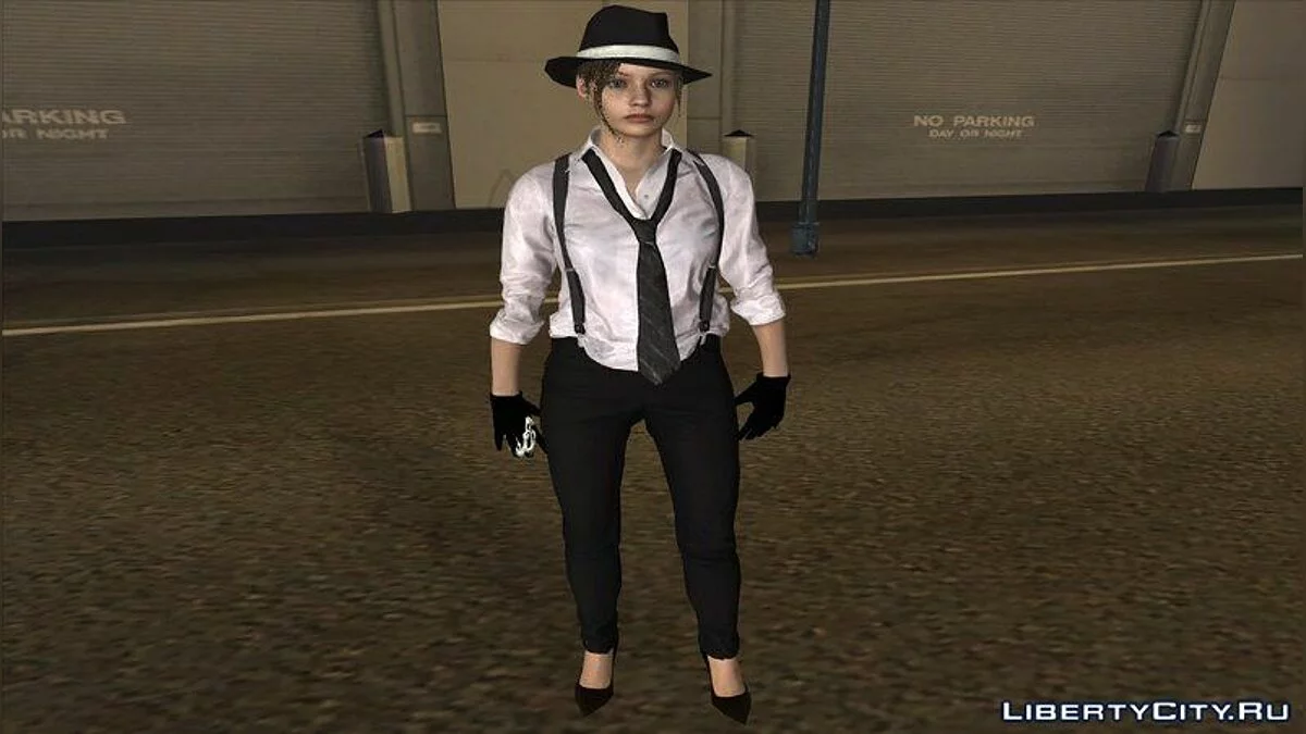 Claire in Noir Suit from RE2 Remake / GTA San Andreas