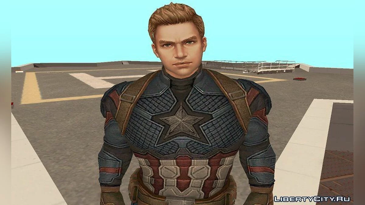 Captain America from Marvel Future Fight / GTA San Andreas