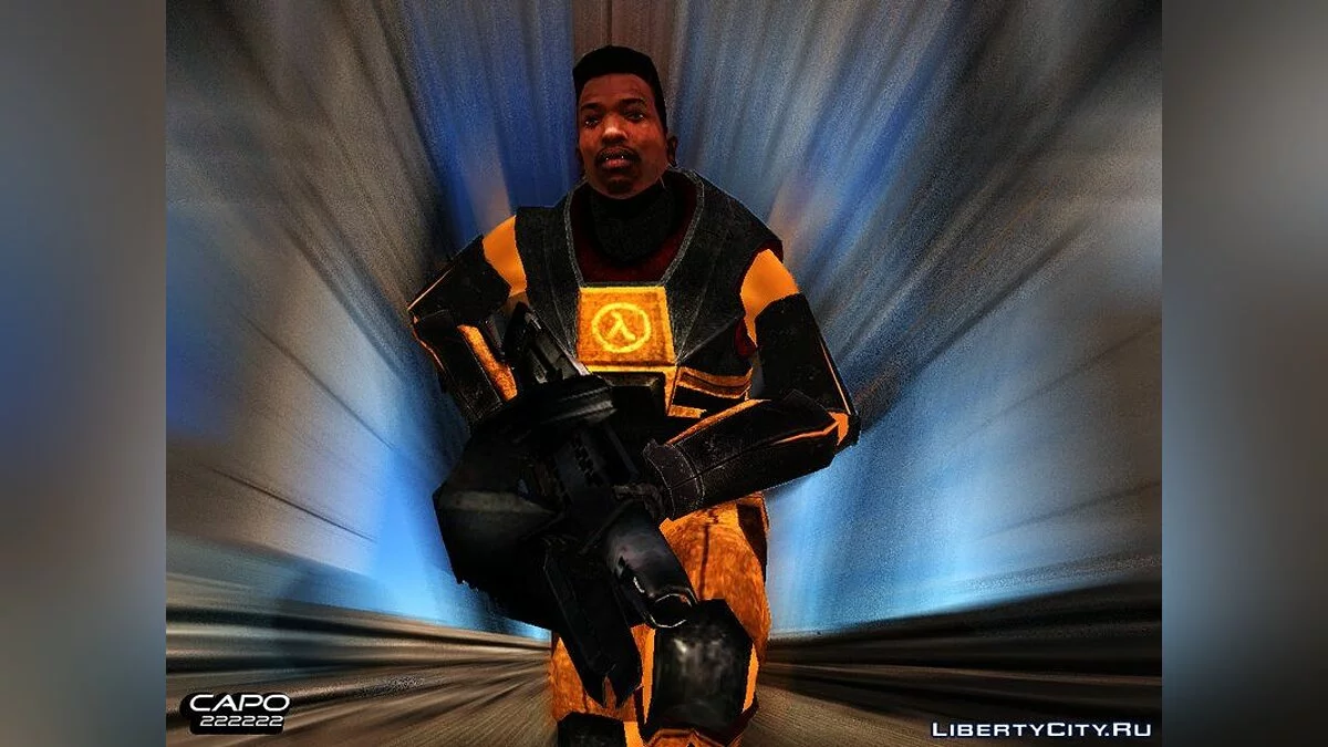 CJ em traje H.E.V de Half Life / GTA San Andreas