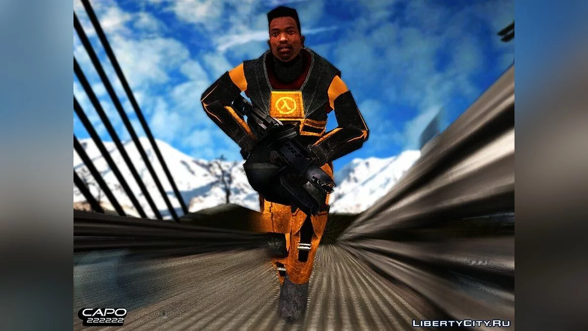CJ em traje H.E.V de Half Life / GTA San Andreas