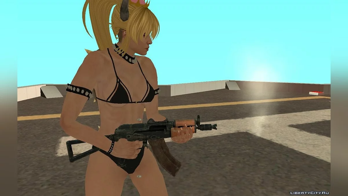 Female Skin in Bowsette Style from GTA Online / GTA San Andreas