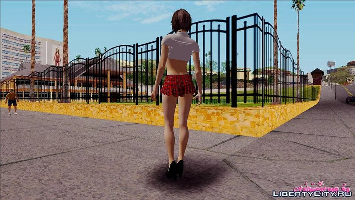 آدا وونغ في زي المدرسة من RE2 Remake / جي تي إيه سان أندرياس