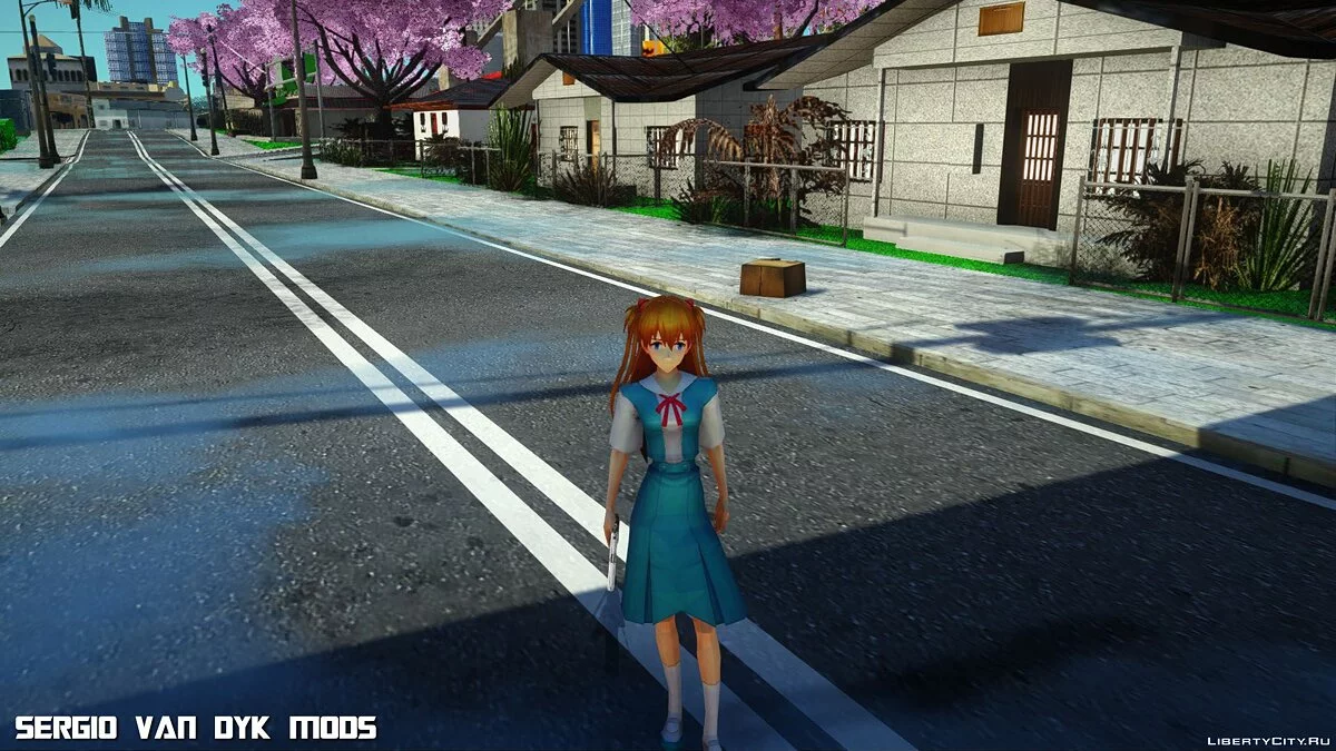 Asuka Langley (School Uniform) from Neo Genesis Evangelion / GTA San Andreas