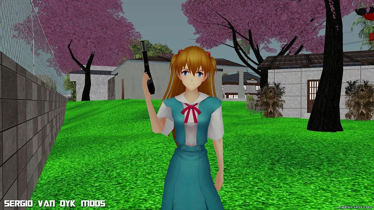 Asuka Langley (School Uniform) from Neo Genesis Evangelion / GTA San Andreas