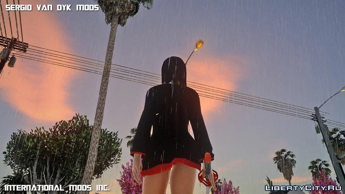 Kokoro Quente em uniforme escolar + katana / GTA San Andreas