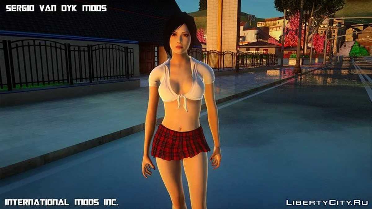 آدا وونغ في زي المدرسة من RE2 Remake / جي تي إيه سان أندرياس
