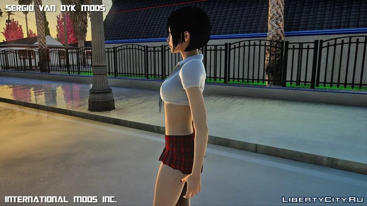 آدا وونغ في زي المدرسة من RE2 Remake / جي تي إيه سان أندرياس