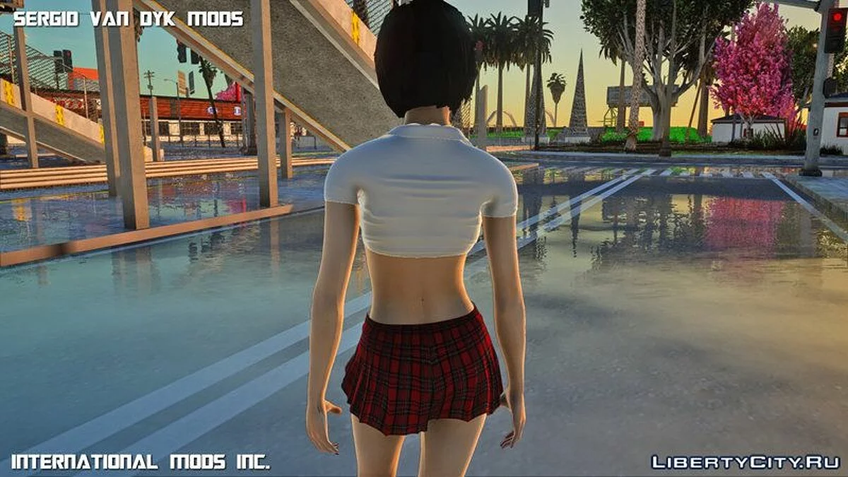 آدا وونغ في زي المدرسة من RE2 Remake / جي تي إيه سان أندرياس