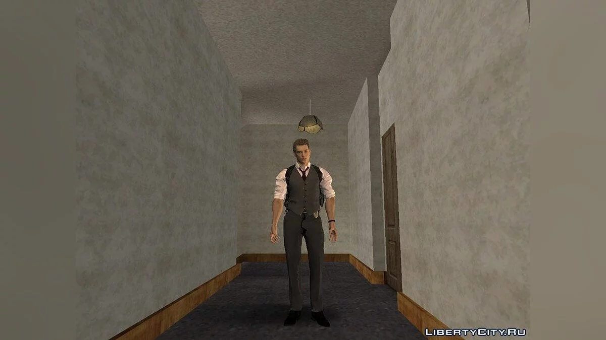 Leon em traje noir de RE2 Remake / GTA San Andreas