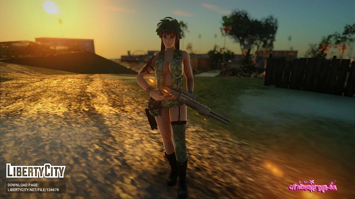 Kasumi in camouflage clothing / GTA San Andreas