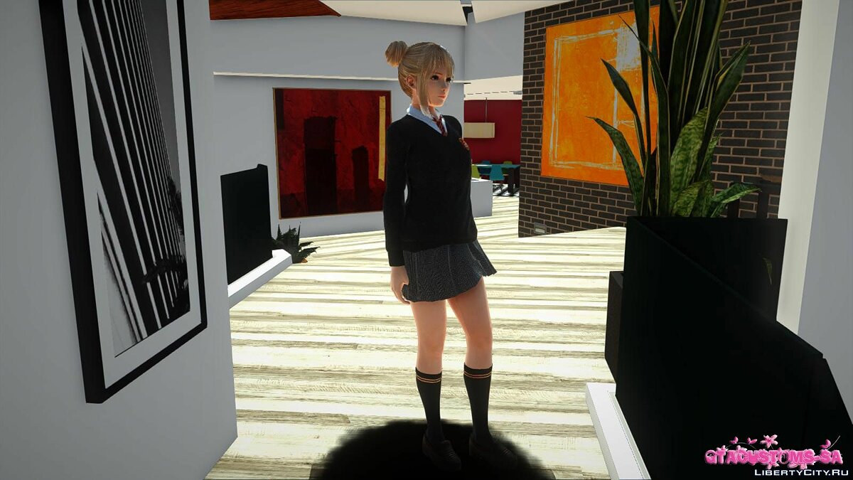 Download Marie Rose in school uniform for GTA San Andreas