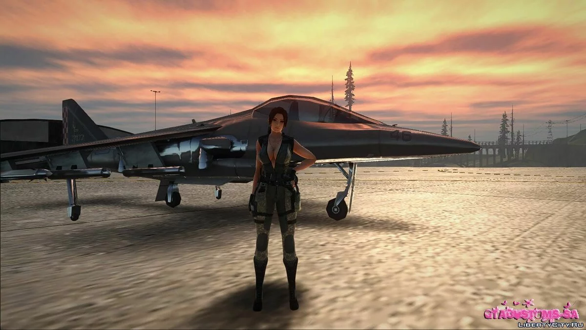Mai Shiranui en ropa táctica de camuflaje / GTA San Andreas