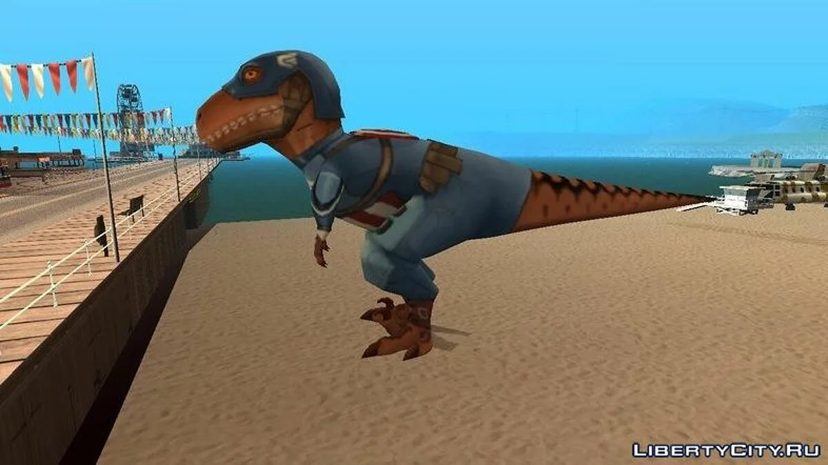 T-Rex Capitão América da Avengers Academy / GTA San Andreas