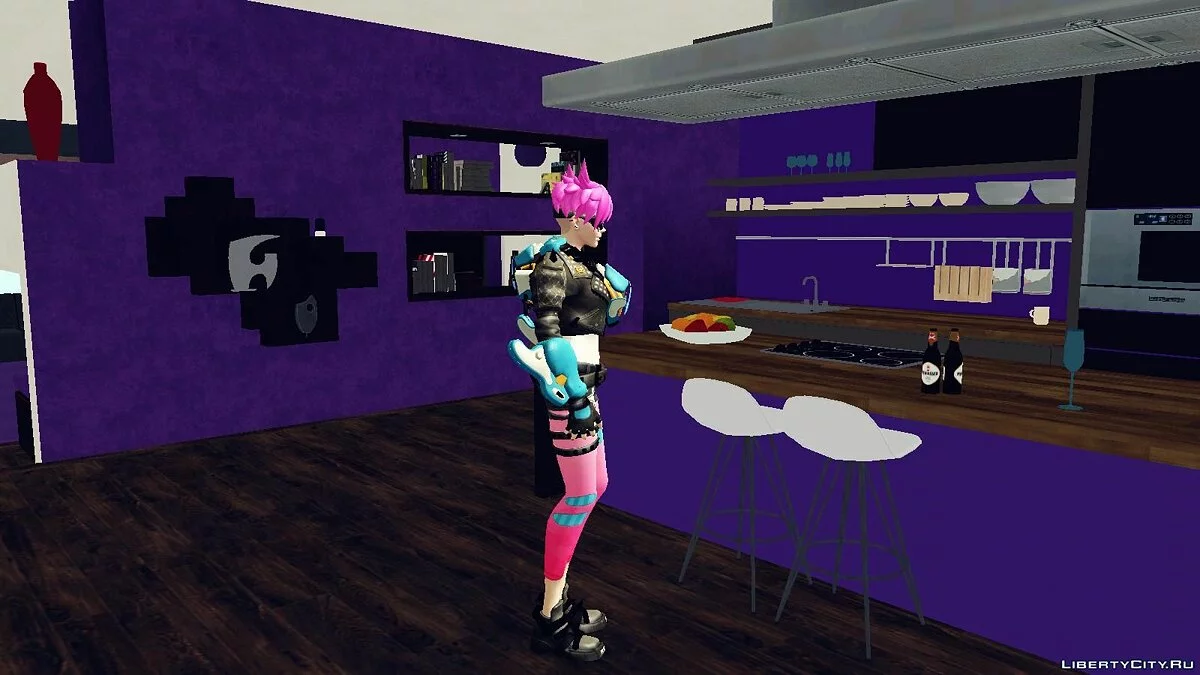 Tracer Punk aus Overwatch + Waffe / GTA San Andreas