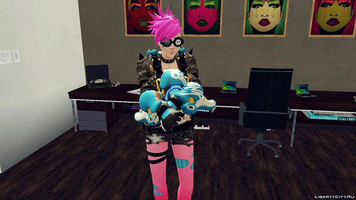 Tracer Punk aus Overwatch + Waffe / GTA San Andreas