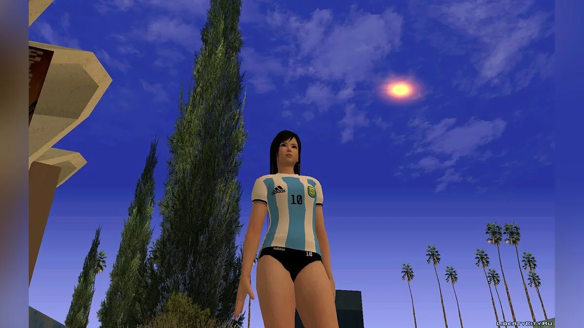 Kokoro in the form of the Argentina National Football Team / GTA San Andreas