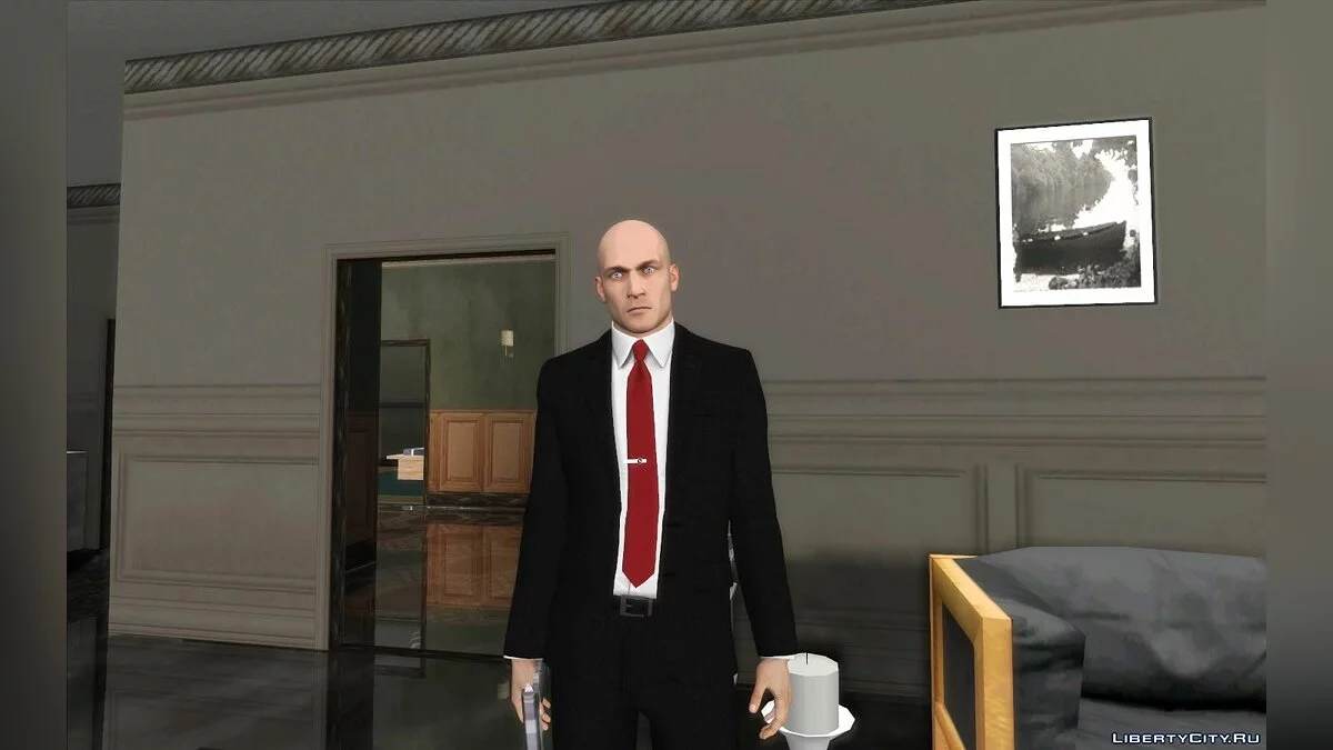 Agente 47 do jogo Hitman 2016 / GTA San Andreas