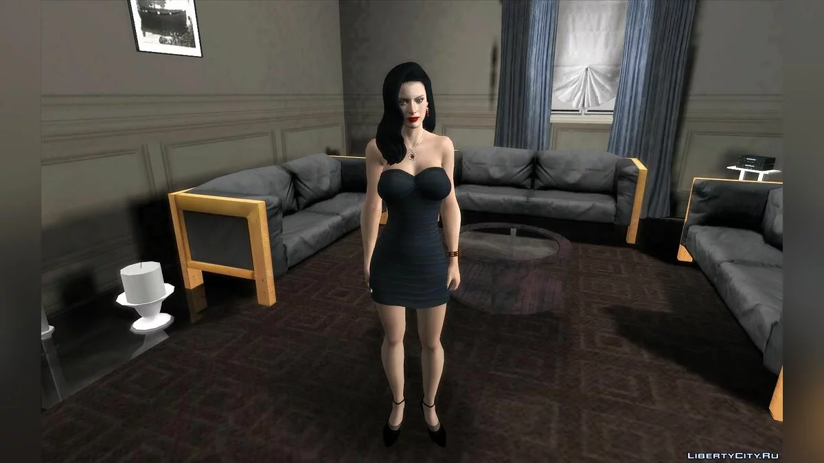 Excella em um vestido sedutor do jogo Resident Evil 5 / GTA San Andreas