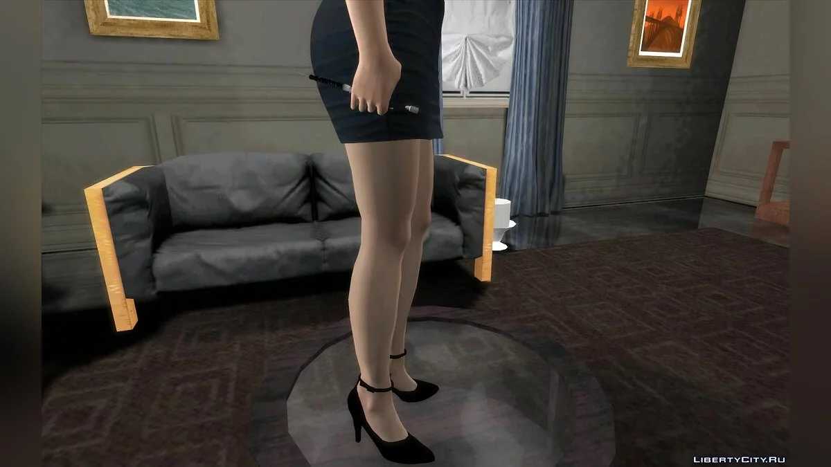 Excella em um vestido sedutor do jogo Resident Evil 5 / GTA San Andreas