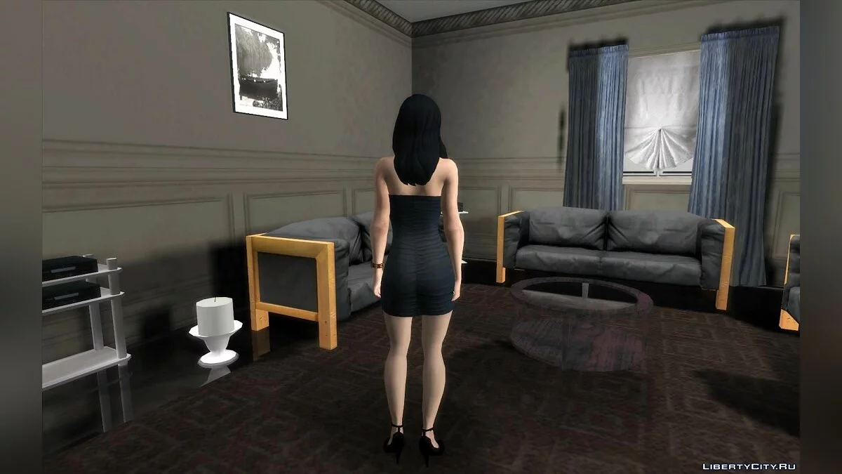 Excella em um vestido sedutor do jogo Resident Evil 5 / GTA San Andreas