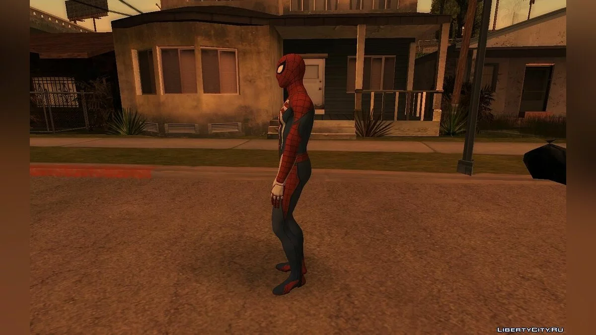 Spider-Man dari permainan Spiderman PS4 / GTA San Andreas