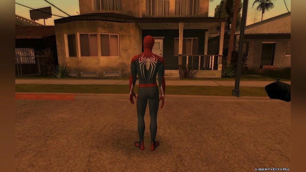 Spider-Man dari permainan Spiderman PS4 / GTA San Andreas