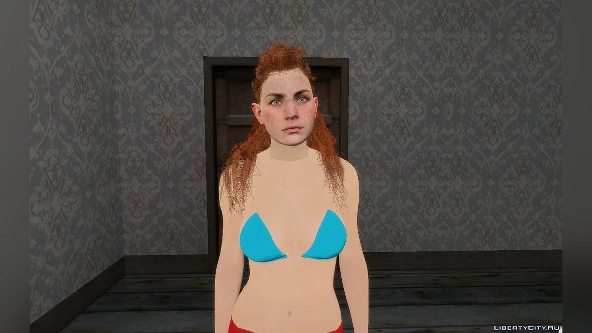 Aloy del juego Horizon Zero Dawn / GTA San Andreas